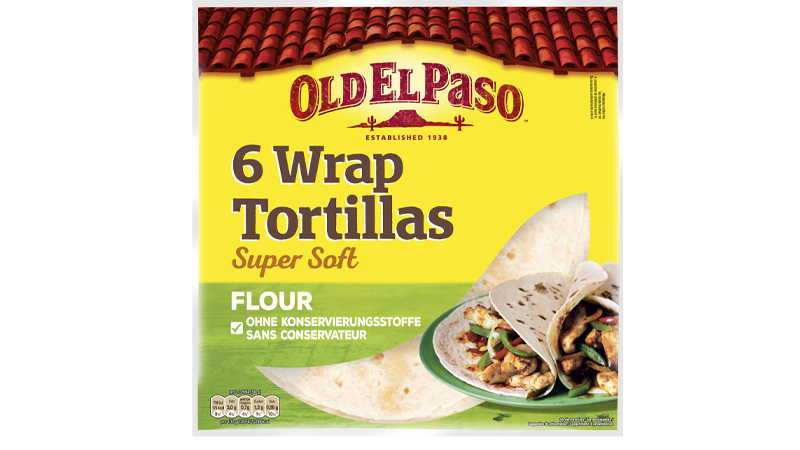 6 soft wrap tortillas